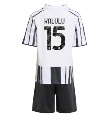 Juventus Pierre Kalulu #15 Hemmaställ Barn 2025-26 Kortärmad (+ Korta byxor)